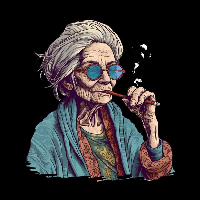 Smoking Old Lady - Old Fashioned