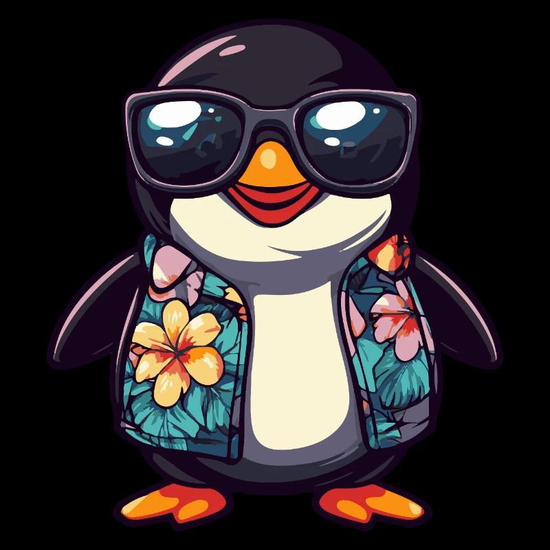 Pinguin Comic Urlaub