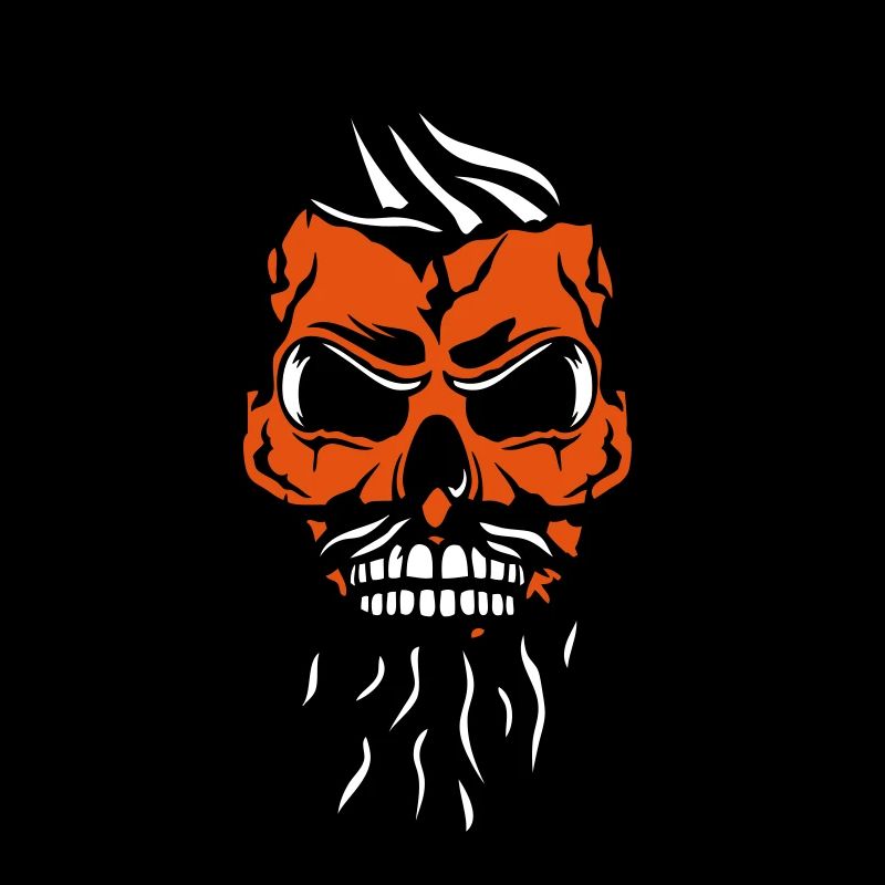 Schädel Hipster Schädel Bart Schnurrbart 2