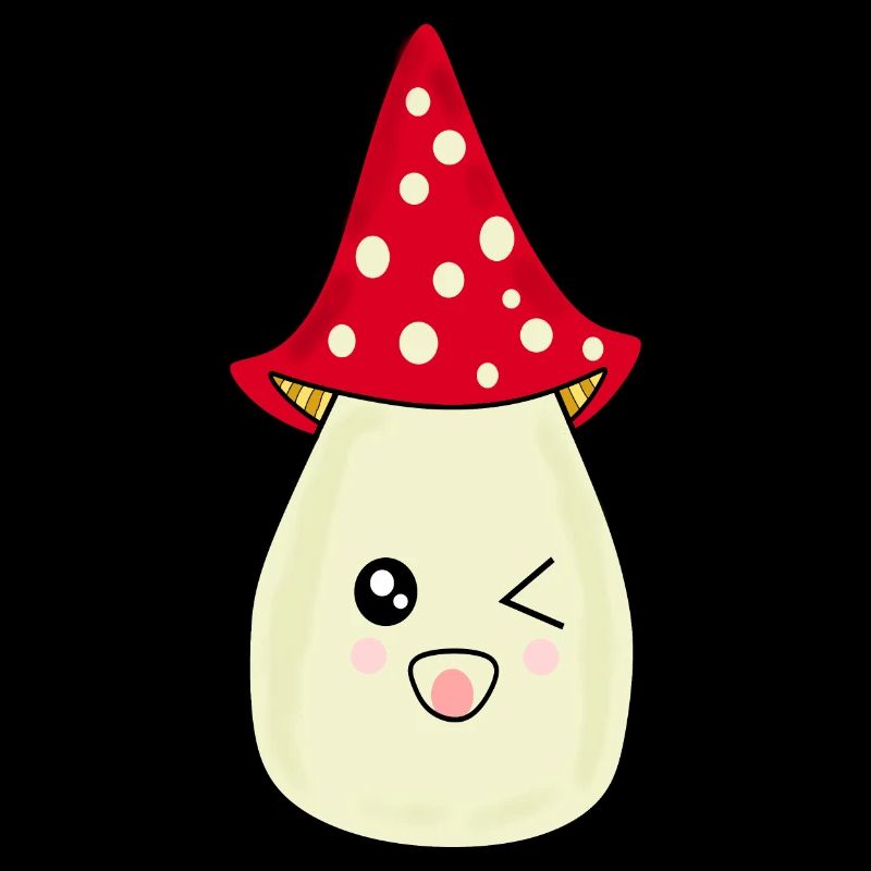 Kawaii Mushroom Toadstool cute red with face