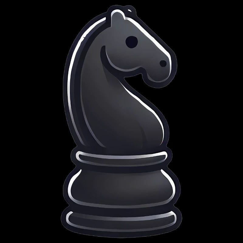 Elegante schwarze Ritter Schachfigur