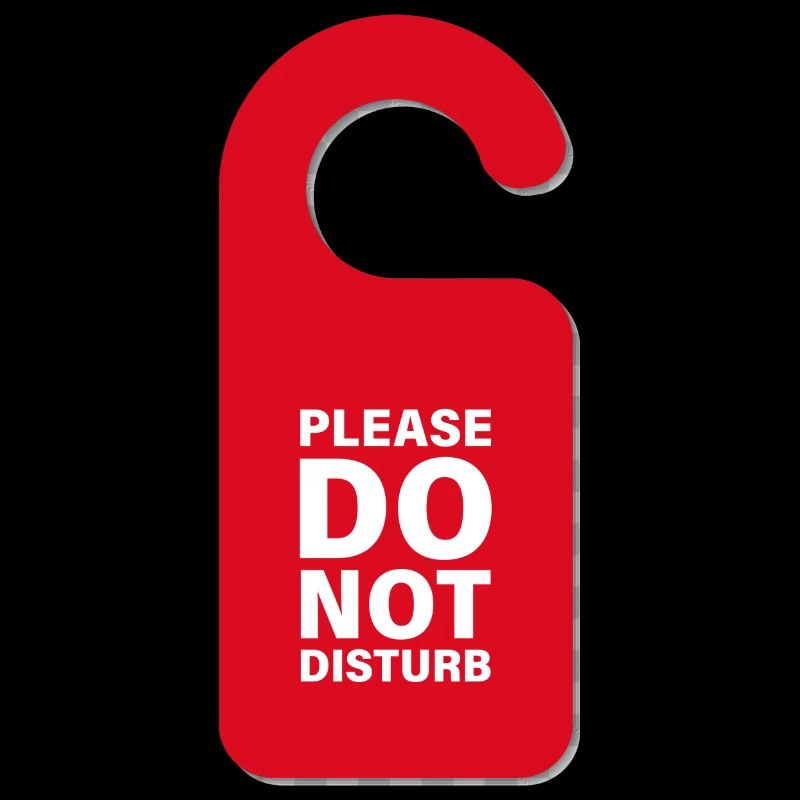 Please do not disturb sign in red