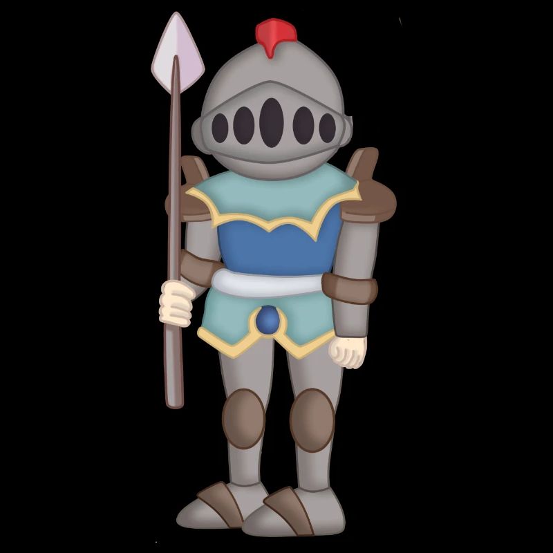 Guard in medieval armor