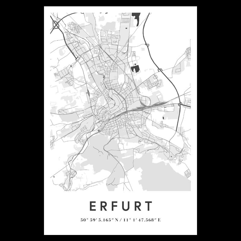 Erfurt Thuringe plan de la ville plan de la ville plan de la ville
