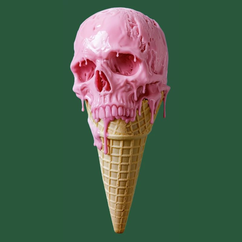Pink Skull Eiscreme Kunst
