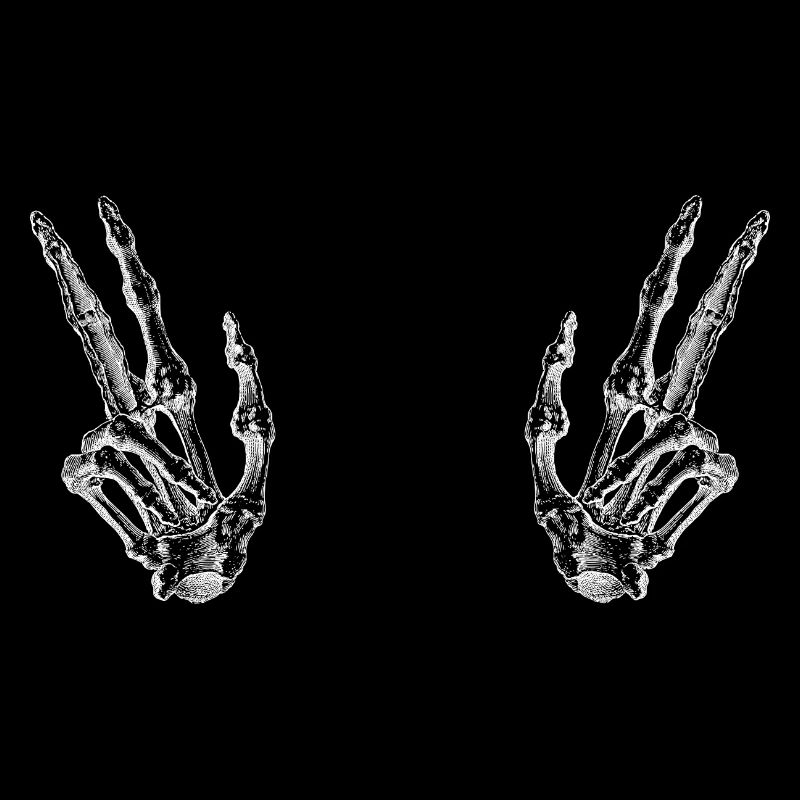 Skeleton Hand Peace