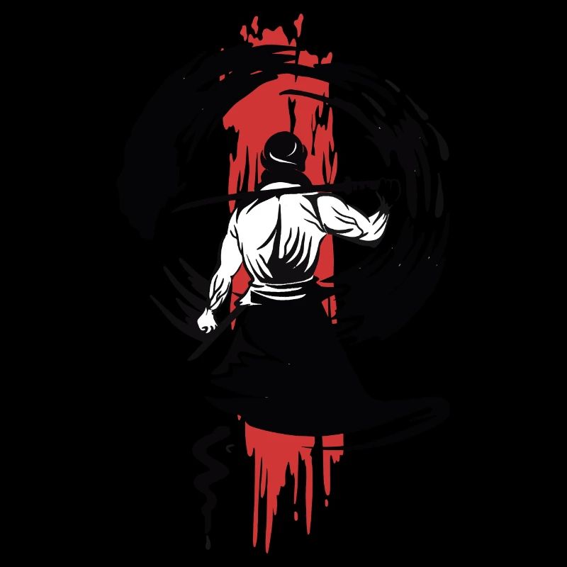 Samurai Warrior Schwert Japanisches Retro-Design
