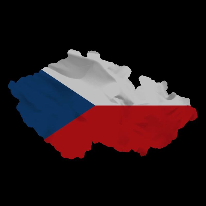 Drapeau de la République tchèque en forme de pays