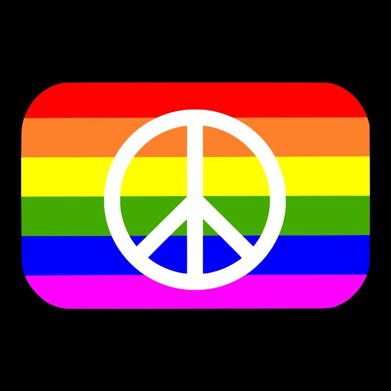 Peace sign on LGBT rainbow flag