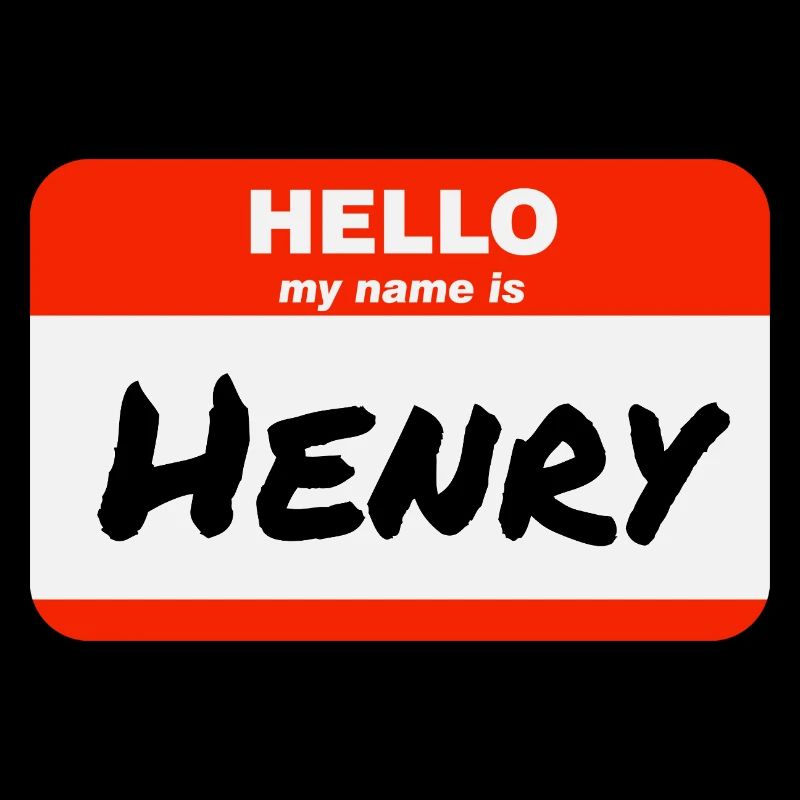 Hello My Name Is Henry Red Label with First Name