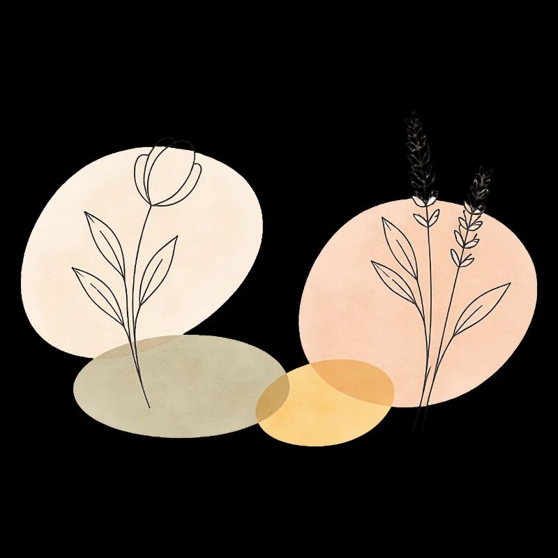 Feminin Boho Blumen Line Art – Minimalist Design