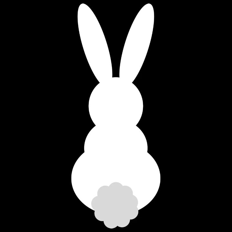 Bunny silhouette with fluffy tail