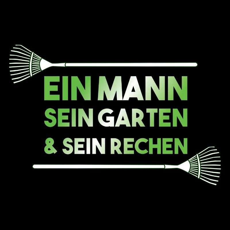 Ein Mann sein Garten sein Rechen lustiges Geschenk