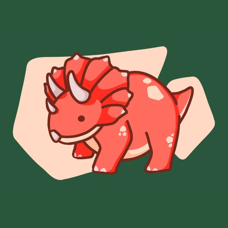 Cute chubby dinosaur, dino, triceratops