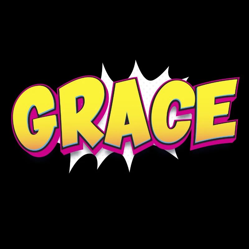 Grace Custom Name Comic Book Style Pop Art, Grace