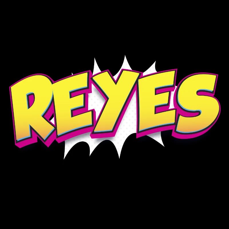 Reyes benutzerdefinierter Name Comic-Buch-Stil Pop-Art, Reyes