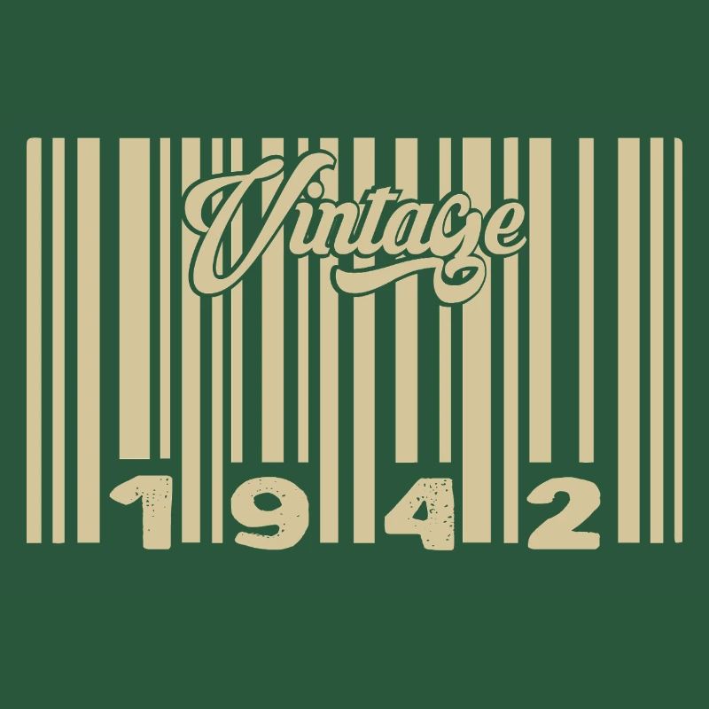 Vintage 1942 Barcode 1942: Year 2025.