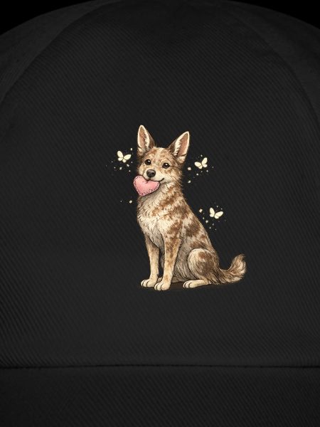 Friendly dog with butterfly shine