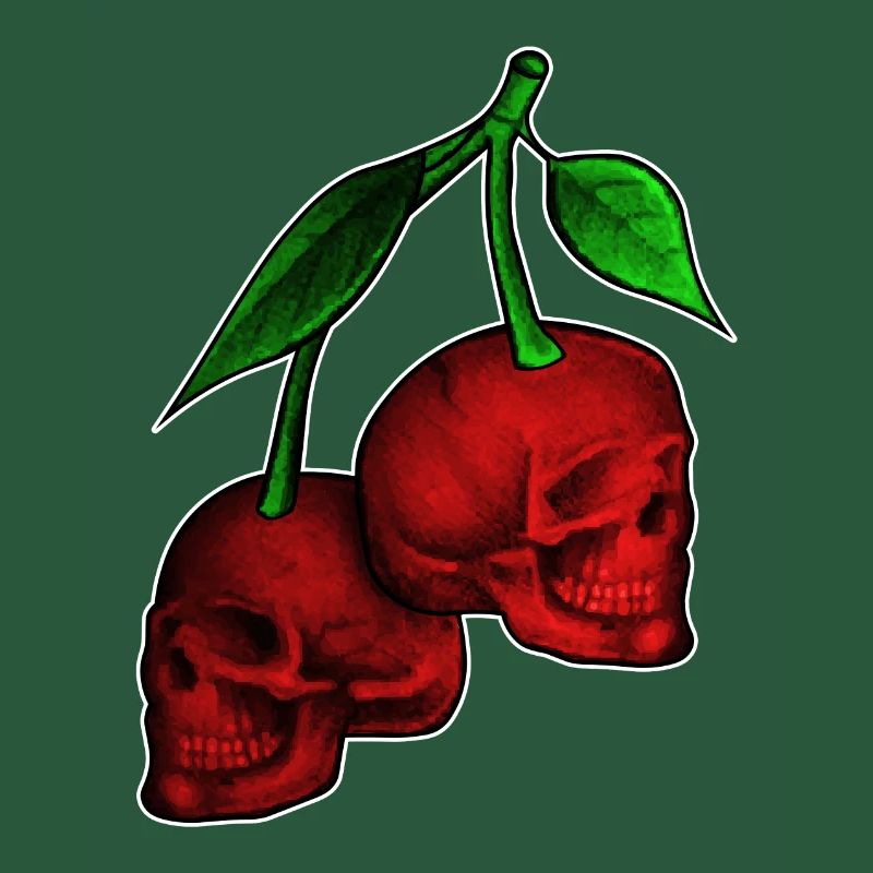 Kirsche Totenkopf Schädel Skull Cherry
