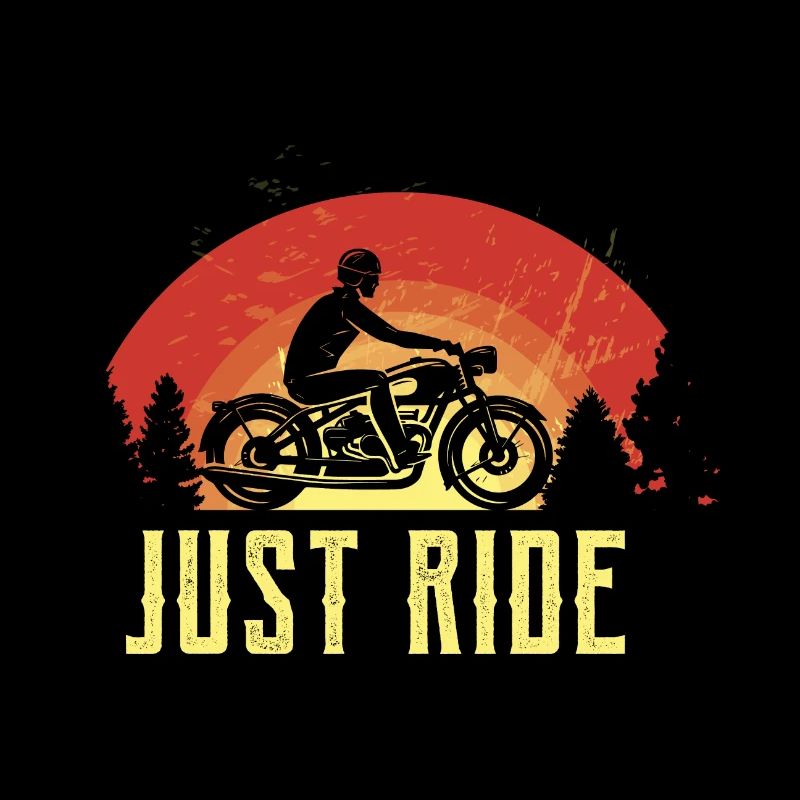 Just ride saying motorcycle sunset