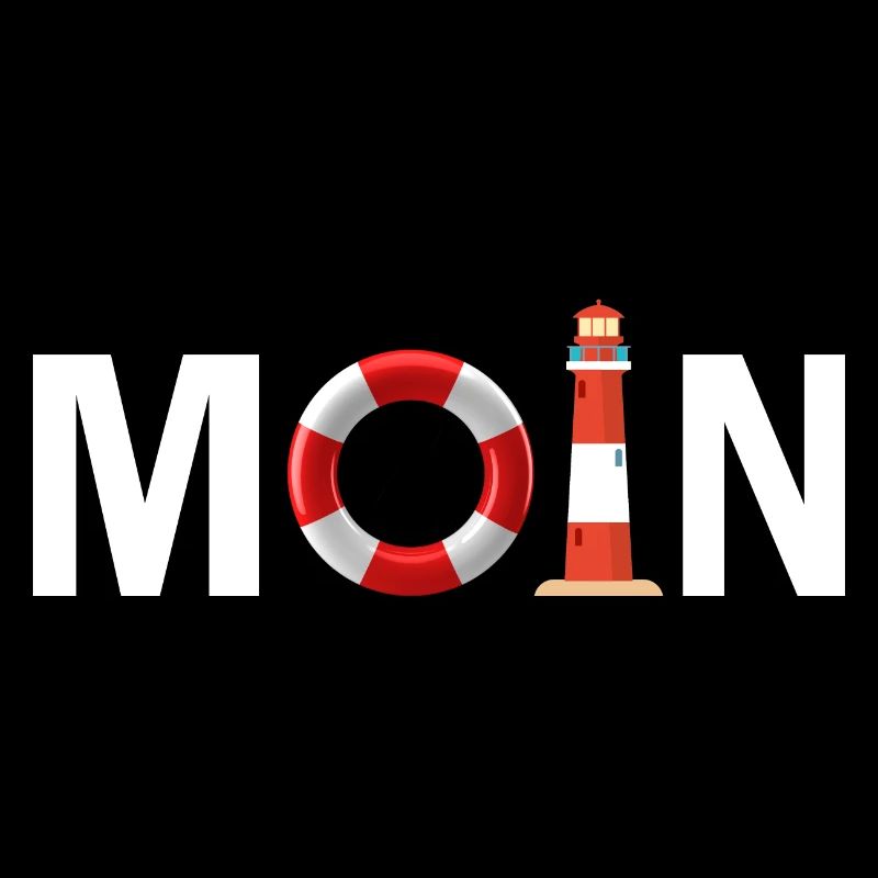 Moin mit dem Rettungsring und dem Leuchtturm Moin