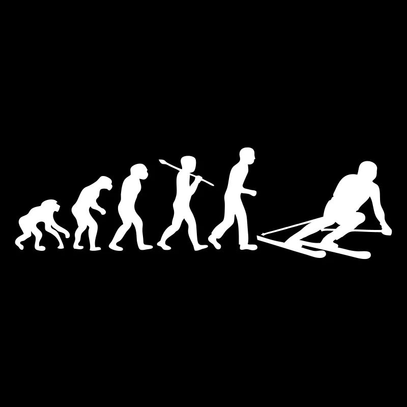 evolution des Menschen Skifahren