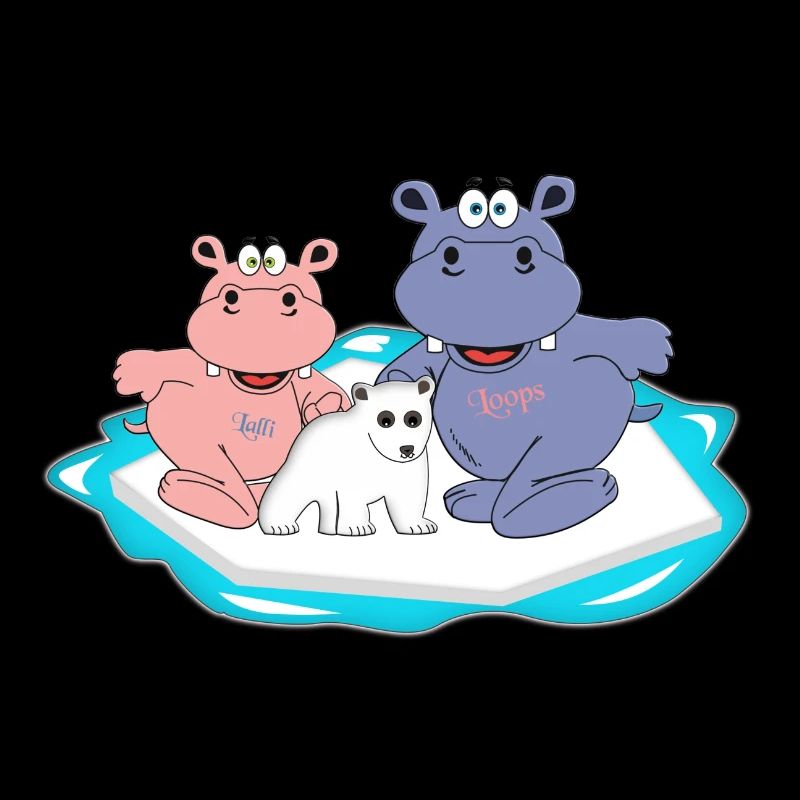nilpferd hippo eisbär nordpol kalt winter schnee