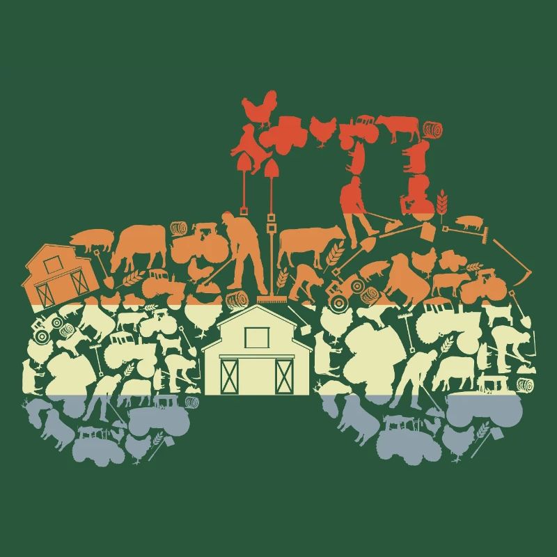 Retro Traktor Silhouette