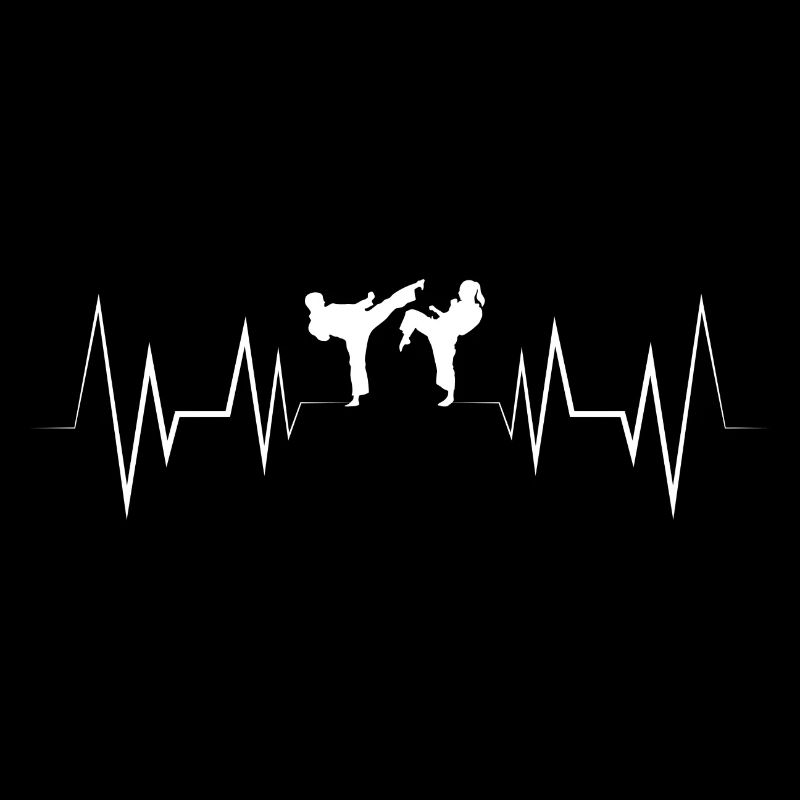 Heartbeat Karate Silhouette
