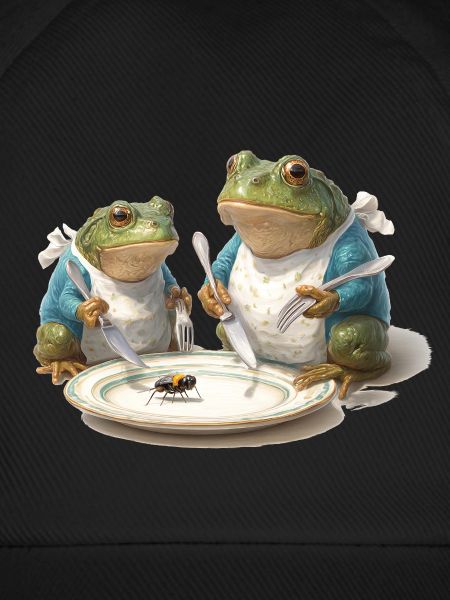 Frosch-Dinner: Fliege am Teller