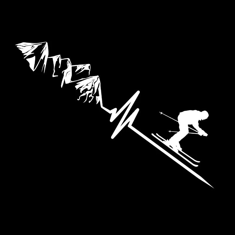 Skiing Skier Lover ECG Design - Gift