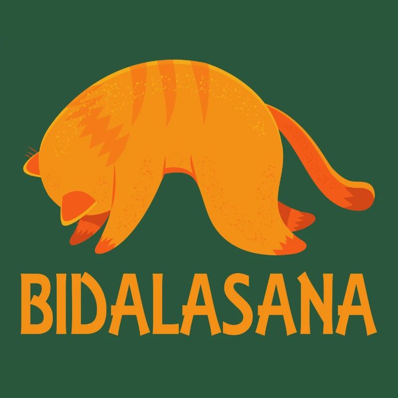 Refroidir les cadeaux de chat de gingembre de yoga de posture de chat de Bidalasana