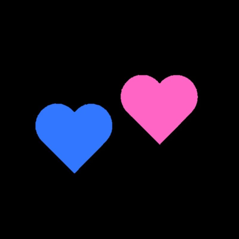 2 Herzen rosa blau