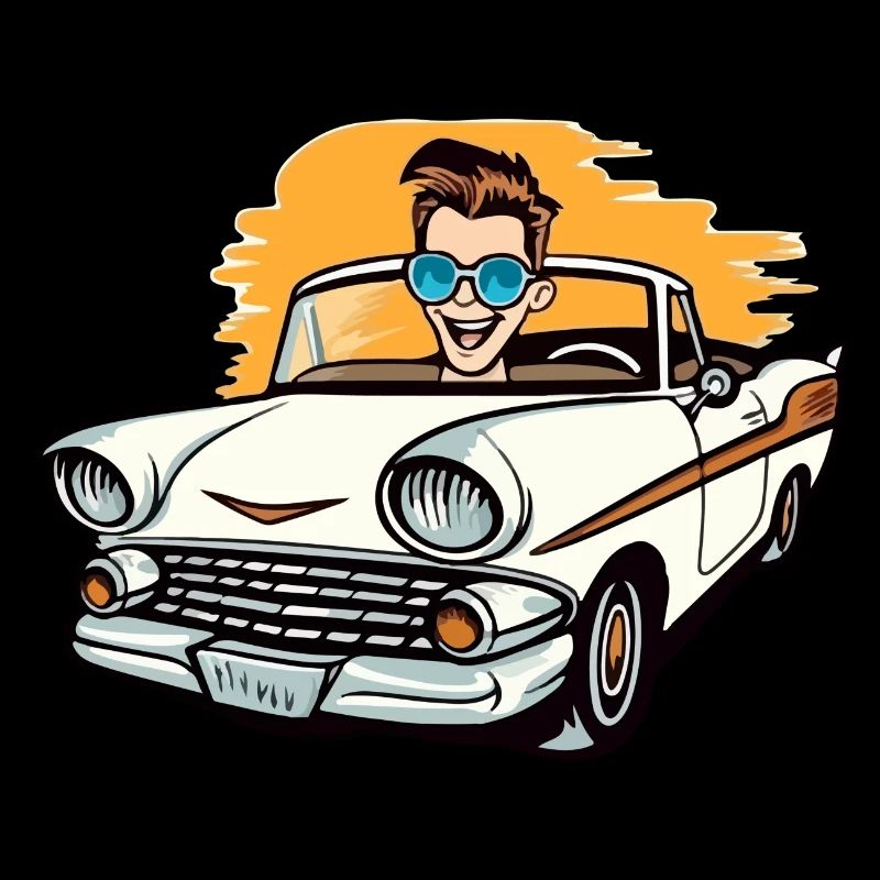 Clément in a convertible