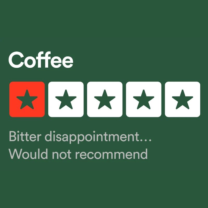 Kaffee, bittere Enttäuschung... Sarkastisch ein Stern