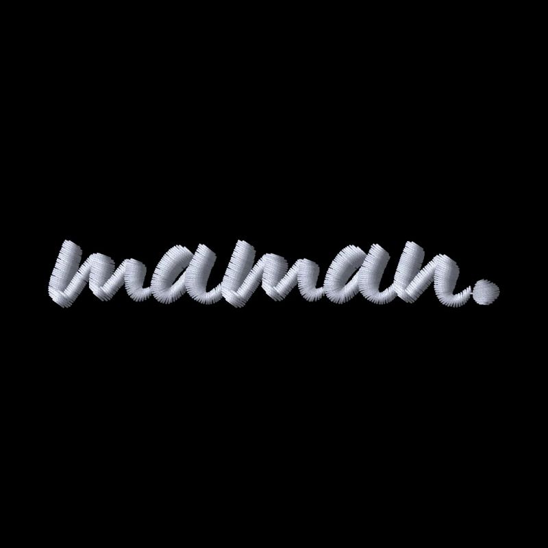 Lettrage Maman blanc brodé