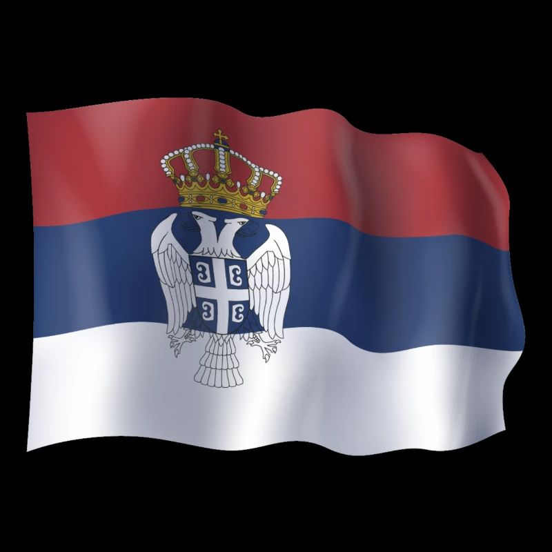Serbien Flagge wehend