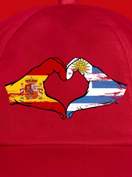 Flaggenherz Spanien Uruguay used