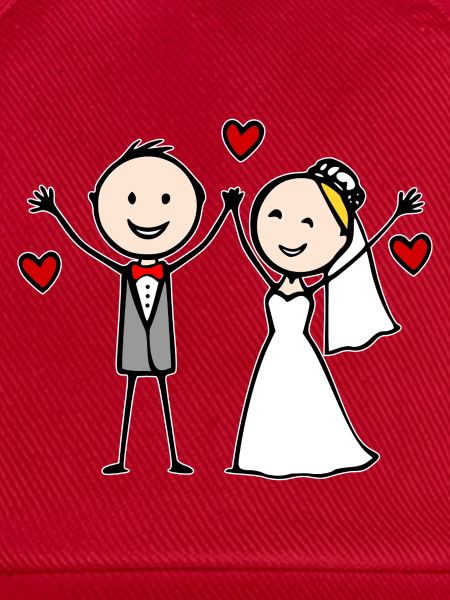 Hochzeitspaar Cartoon fröhlich