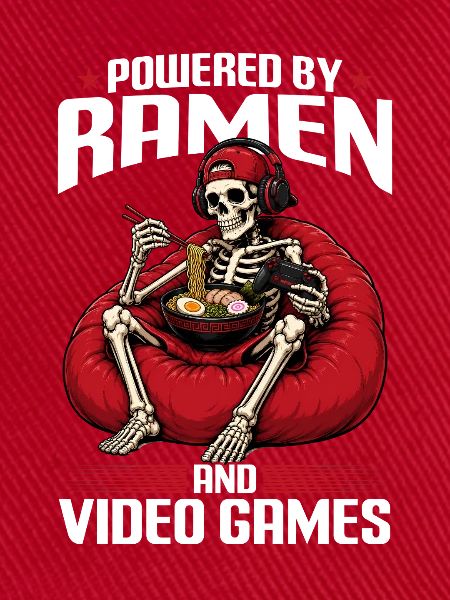 Funny Gaming and Ramen Gamer Skeleton