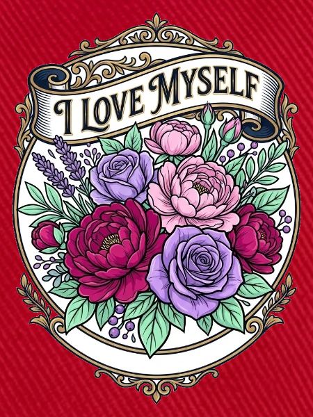 Ich liebe mich selbst – Blumenemblem