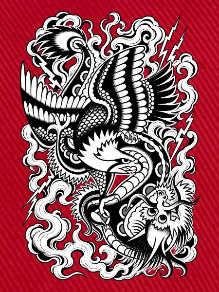 Tattoo Adler und Drache