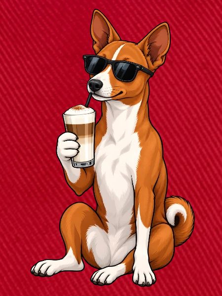 Basenji mit Latte Macchiato