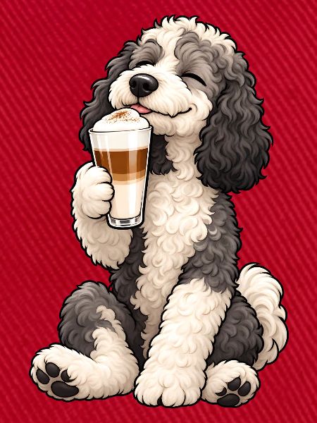 Schafpudel mit Latte Macchiato