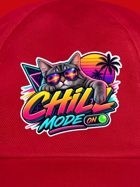 Katzen Chillmodus Neon 80er