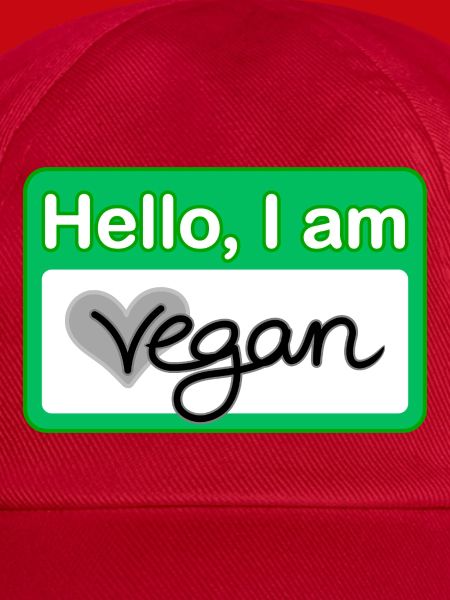 Hello, I am vegan Namensschild