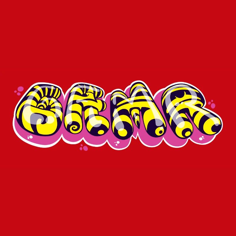 Farbenfrohes Textdesign im Graffiti-Stil