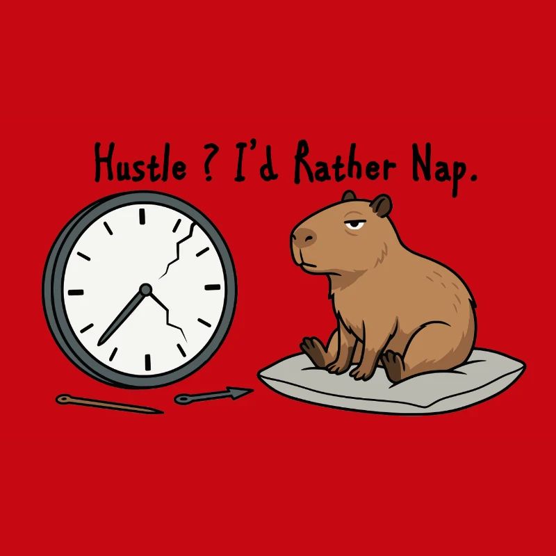 Capybara-Nickerchen-Humor Kaputte Uhr