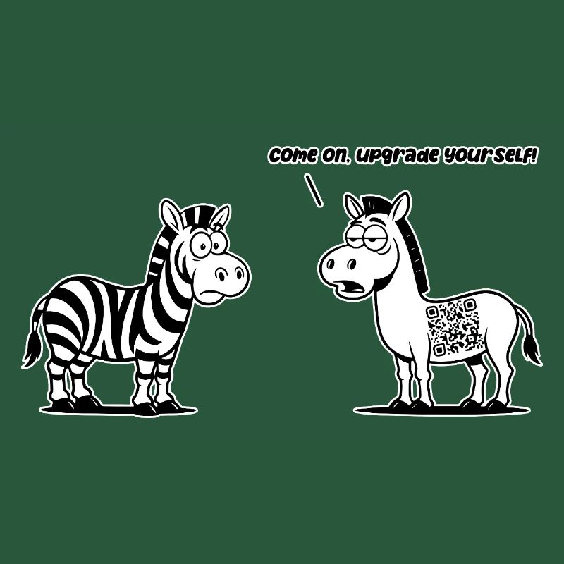 Lustiges Zebra mit QR-Code-Upgrade