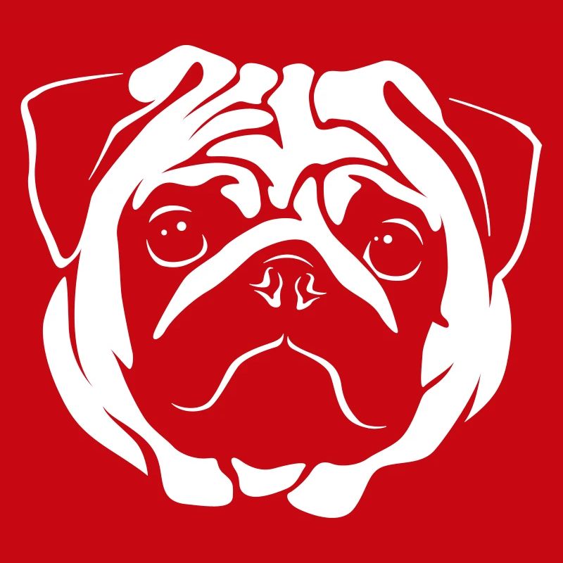 Mops Portrait - Negative Stil